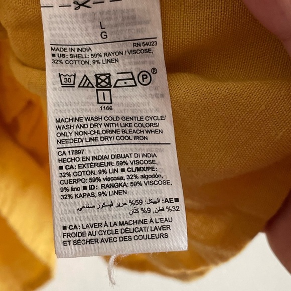 Old Navy Mustard Yellow Bohemian Women's Blouse size L - Picture 3 of 6